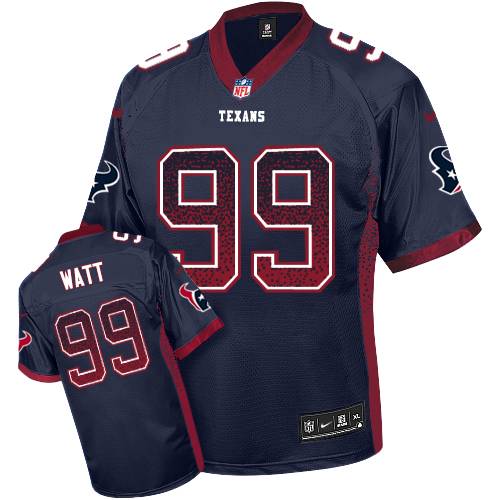 Men's Limited J.J. Watt Nike Jersey Navy Blue - #99 Drift Fashion NFL Houston Texans